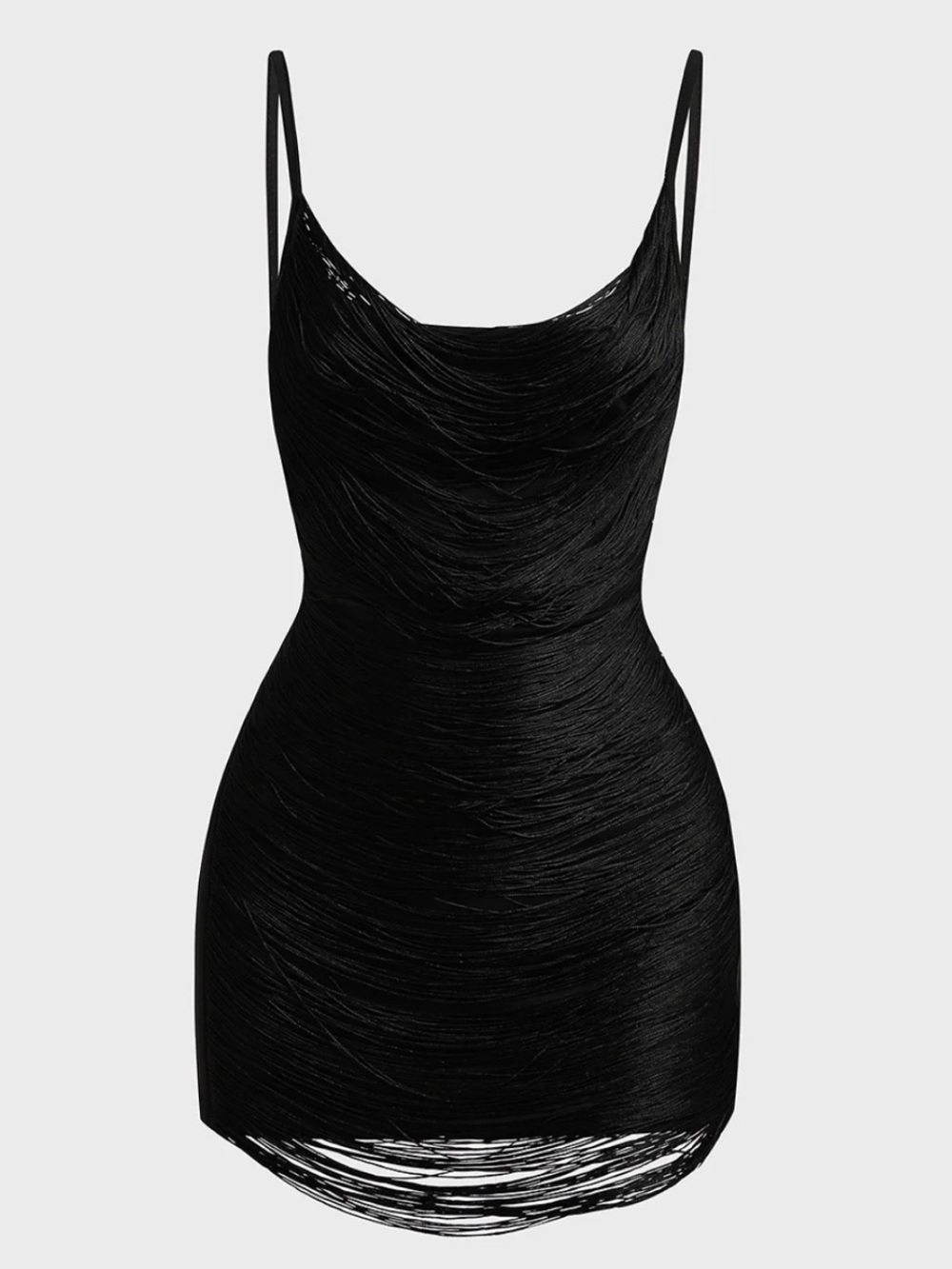 Black Ruched Mini Dress - Sleek Party Dress